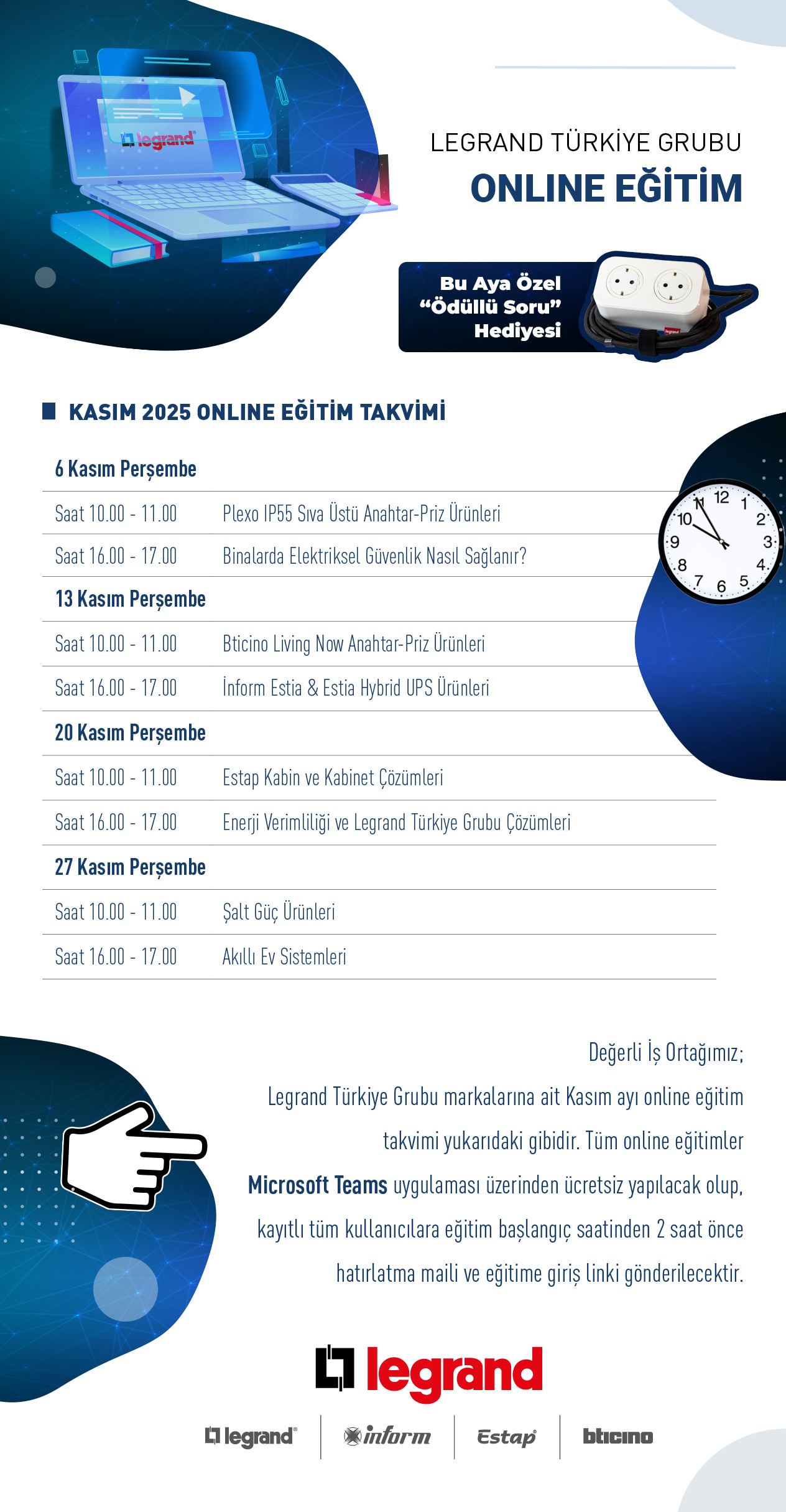 Online Eğitim Kasım Ayı Takvimi