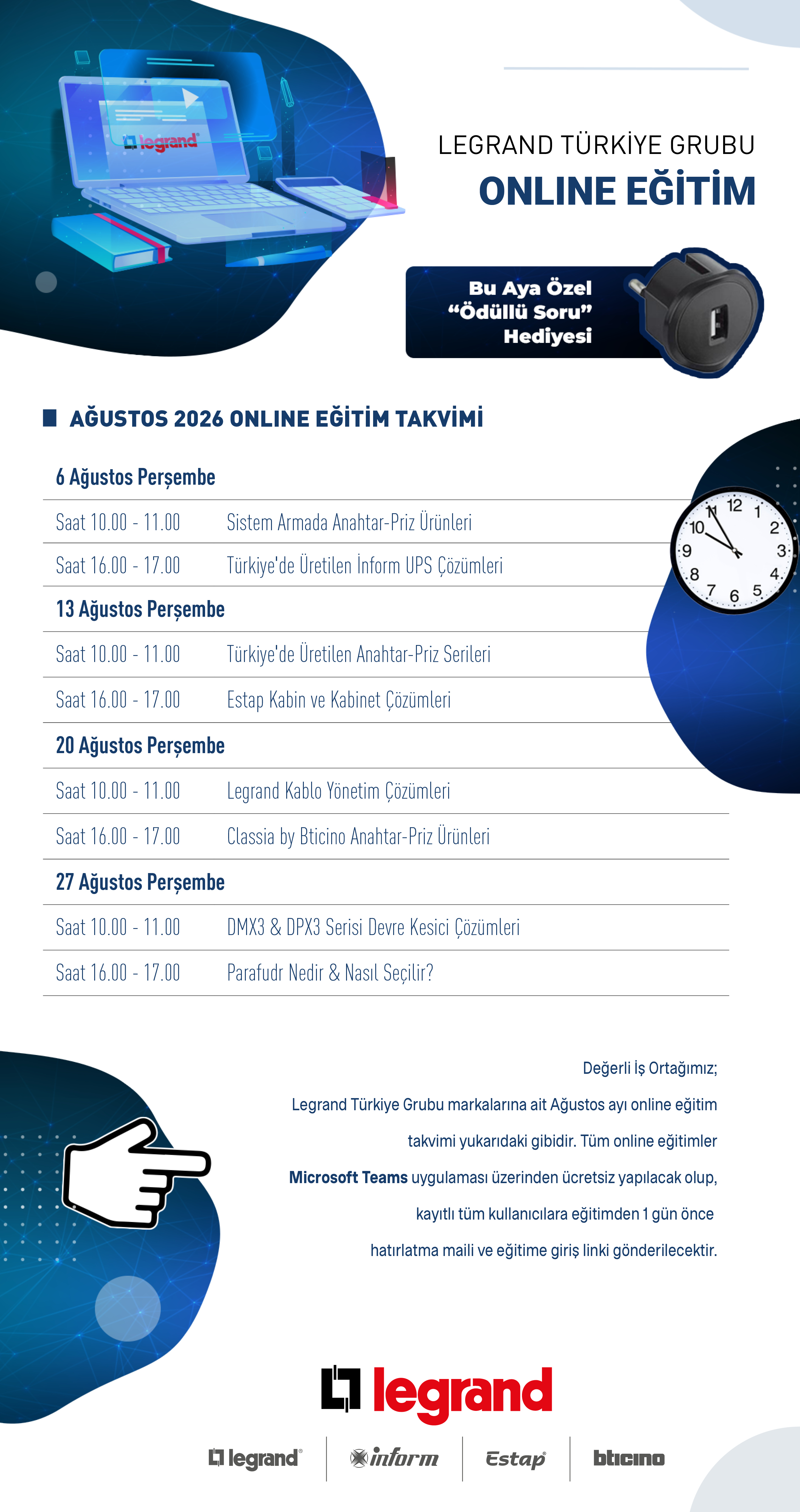 Online Eğitim Ağustos Ayı Takvimi