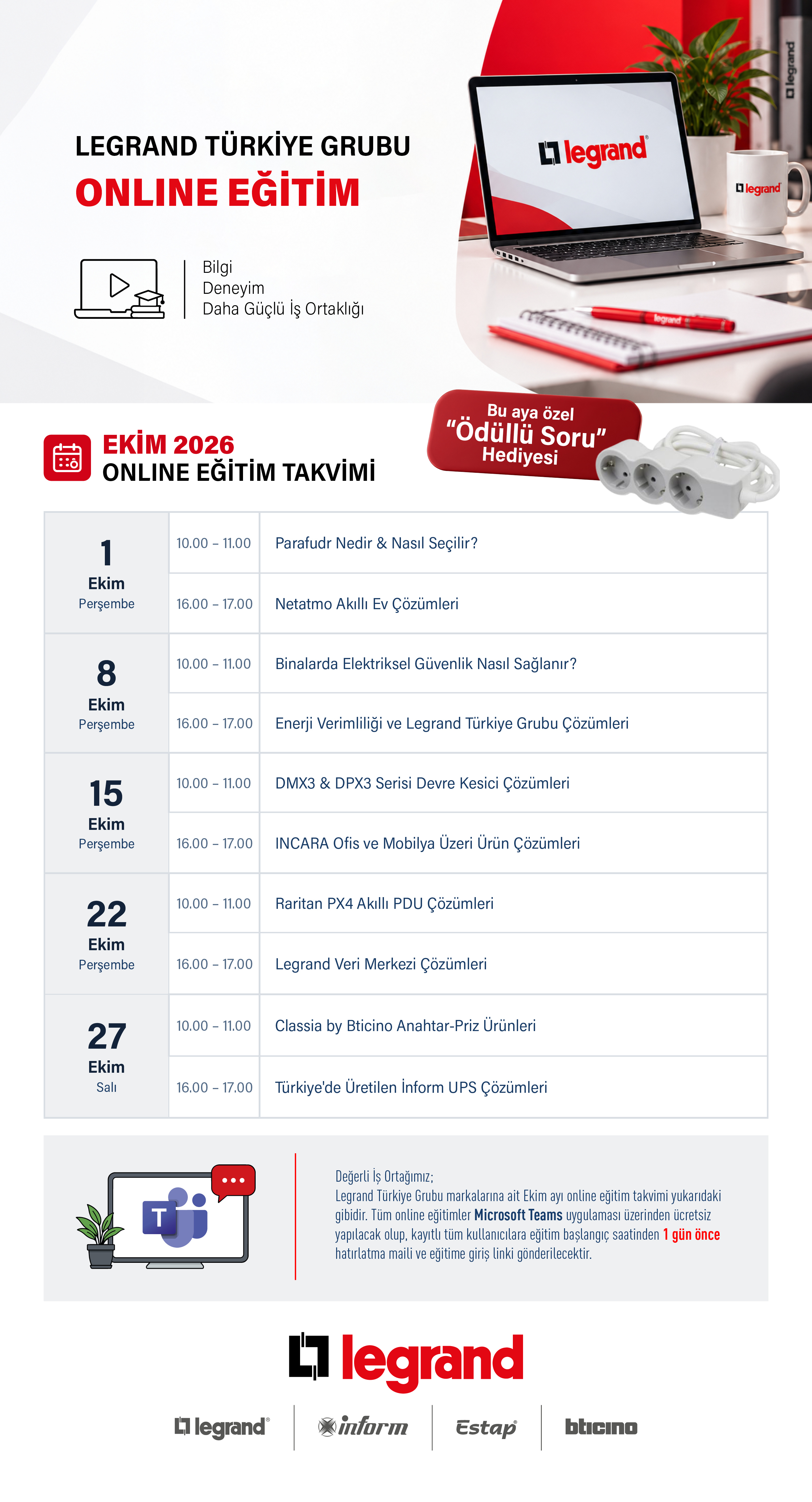 Online Eğitim Ekim Ayı Takvimi