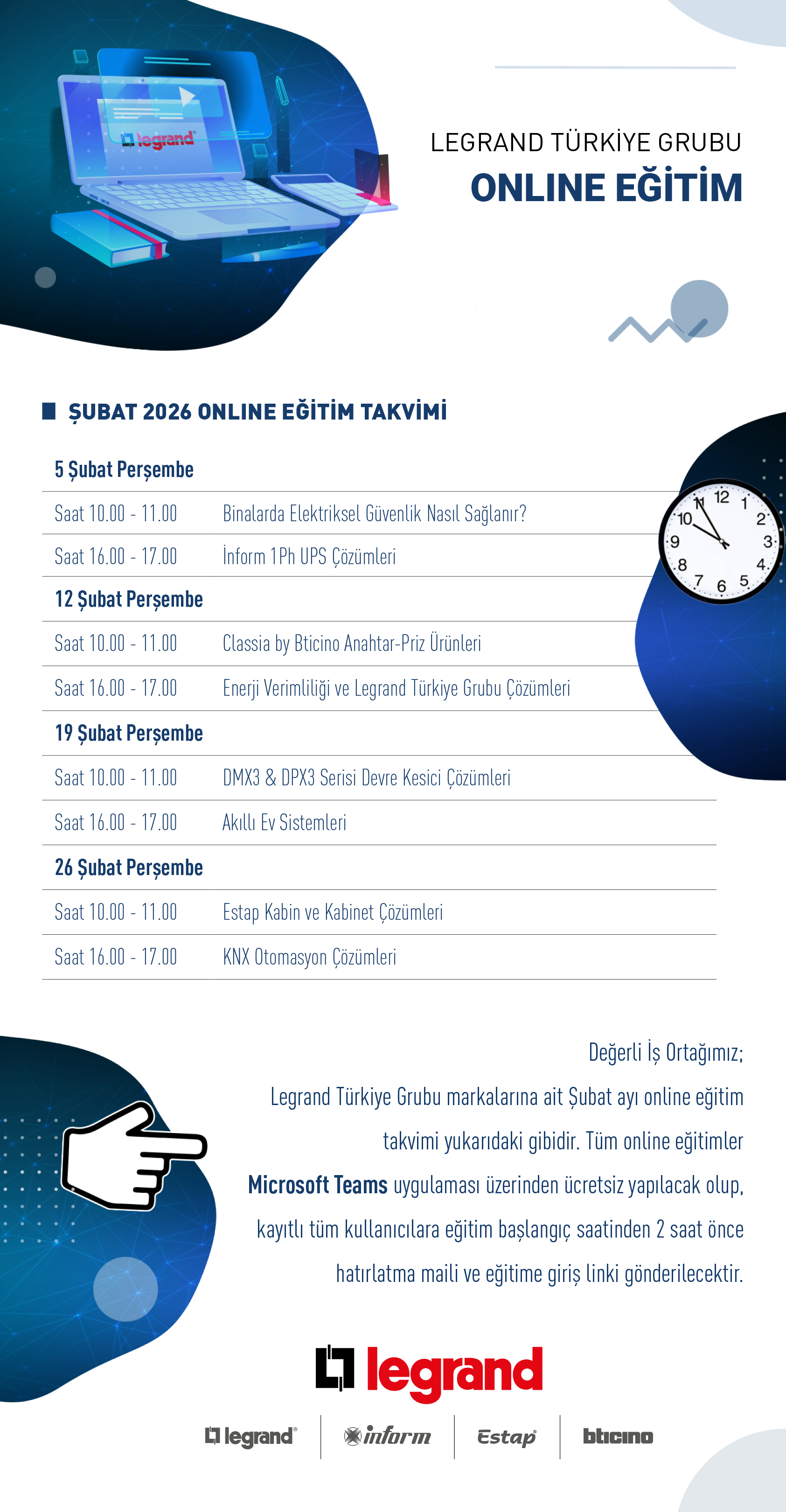 Online Eğitim Şubat Ayı Takvimi