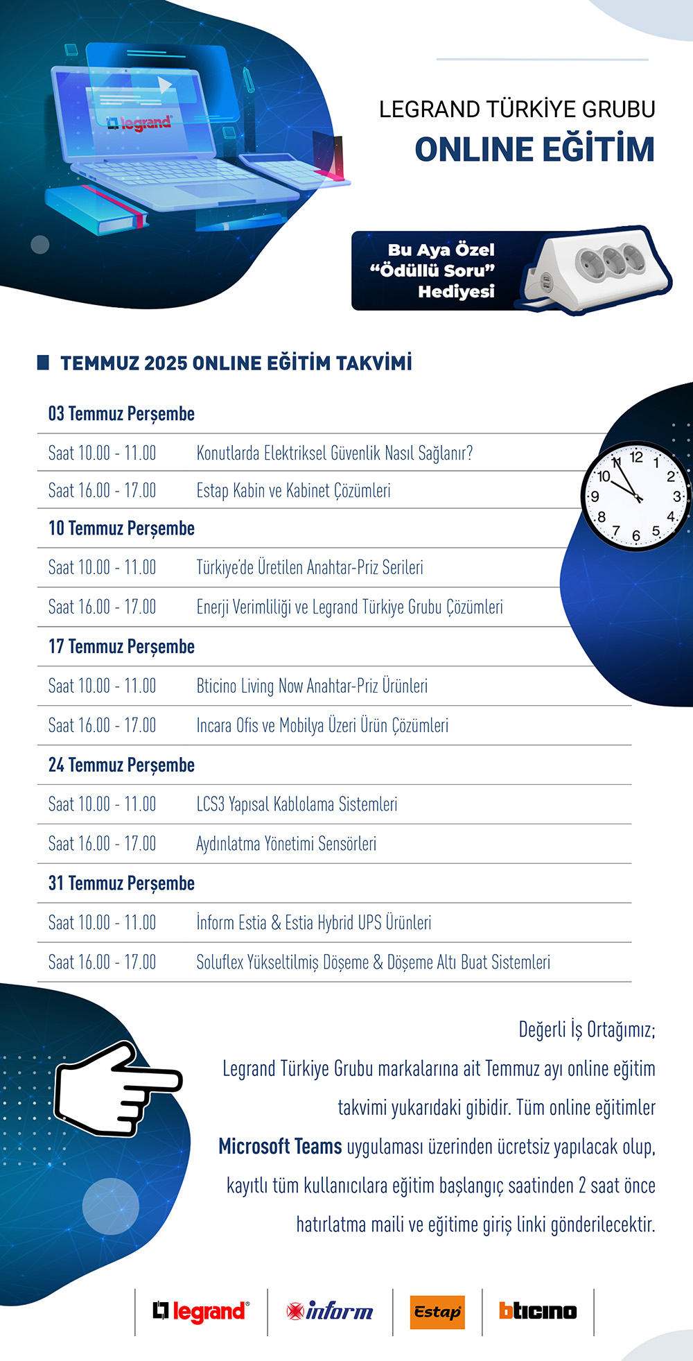Online Eğitim Temmuz Ayı Takvimi